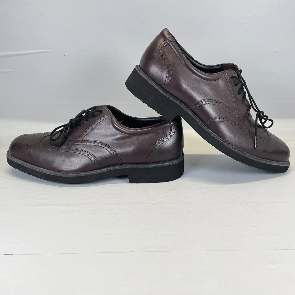 Dressports by Rockport Wingtip Oxford Shoes Mens Size 10.5 Burgundy Leather